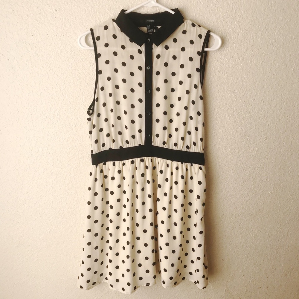 Forever 21 Medium Black and White polka dot dress